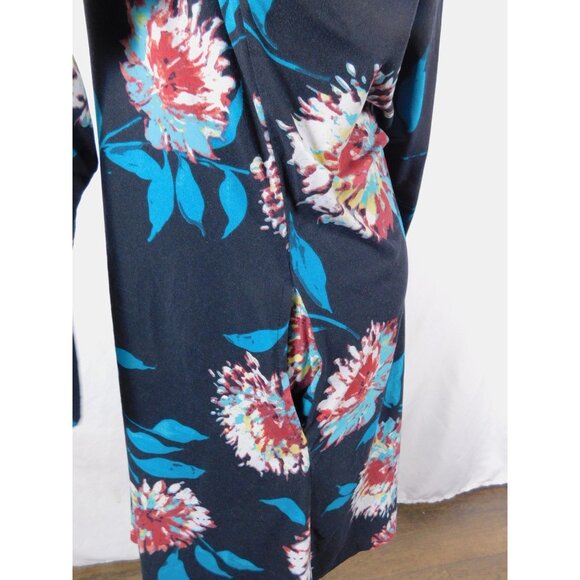 Lildy L-XL Navy Floral Swing Tunic Long Sleeve Boho Witch - Picture 6 of 11